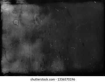 Dark Grunge Scratched Background With Frame, Old Film Effect, Distressed Scary Horror Texture
