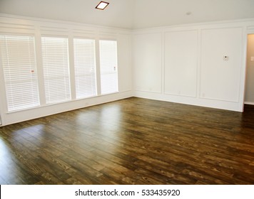 Dark Hardwood Floor In Residential House