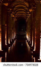 Dark Huge Hall Columns Lights Bottom Stock Photo 734973028 | Shutterstock