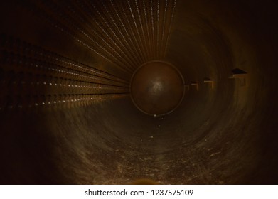 Dark Inside Of A Torpedo Tube