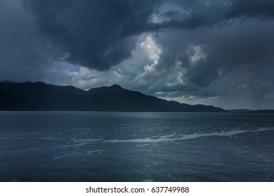 dark landscape and raining time