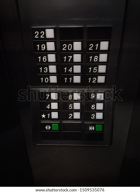 Dark Lift Floor Number Buttons Elevator Stock Photo Edit Now