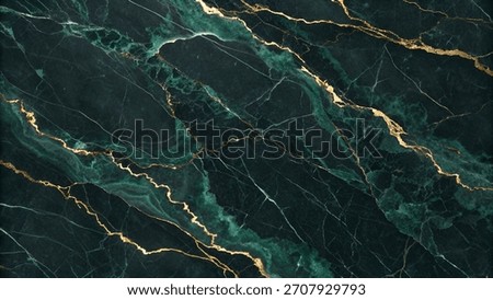 Dark Marble Texture Background. With Of Dark Green.