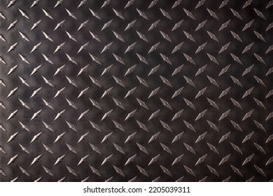 Dark Metal Texture With A Pattern, Steel Background. Black Iron Plate.