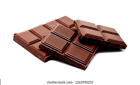 Close Chocolate Bar Isolated On White Stock Photo (Edit Now) 524456035