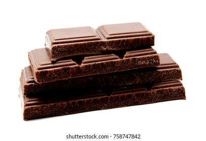 Dark Milk Chocolate Bars Stack Isolated Stock Photo (Edit Now) 758747455