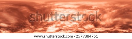 Dark moody rain clouds in dramatic overcast sky. Seamless 360 HDR spherical panorama. Full zenith or sky dome in 3D environment, sky replacement for aerial drone panoramas. Climate and weather change.