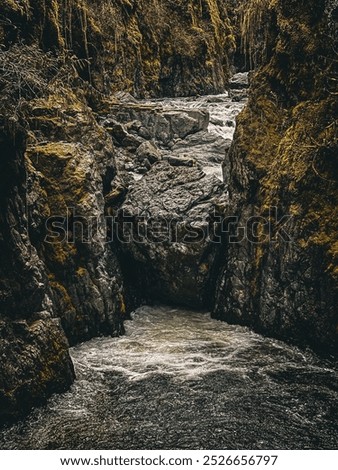  A Dark and moody waterfall 