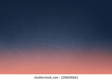 Dark navy blue color two tone gradation and light peach pink paint recycled paper texture background and space