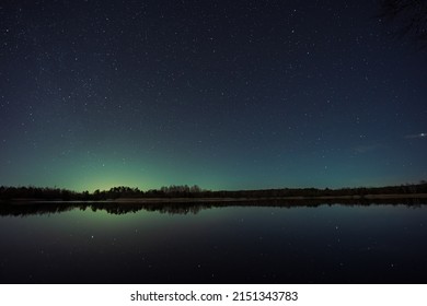 Dark night photography near the lake in Oldendorf Südheide, Lower Saxony 