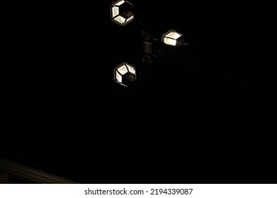 Dark Night With Porch Lights