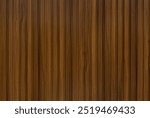 Dark oak wood or dark walnut wood fluted panel or fluted strips, rustic wood, seamless texture.