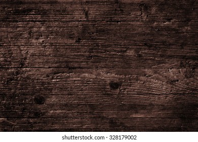 Dark Old Rustic Wood Background. Copy Space For Your Ad Or Message. Wooden Table