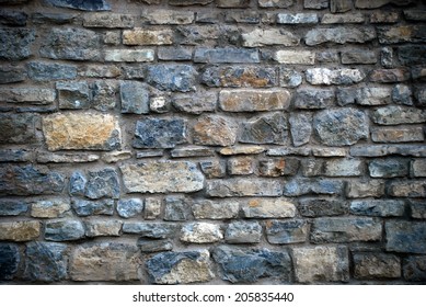 Dark And Old Stone Wall 