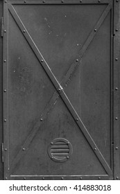Dark old vintage metal door texture. 
