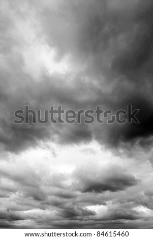 Dark ominous clouds. Dramatic sky.