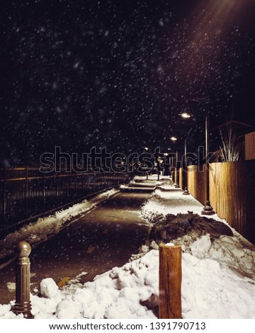 Similar – Image, Stock Photo winter Winter Weather Town