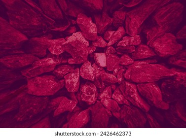 Dark pink color gem stone crystals concentric background Stock-foto