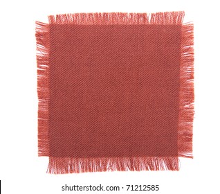 Dark pink marsala fabric square, frayed background