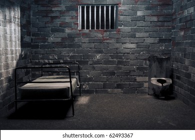 dark prison cell at night