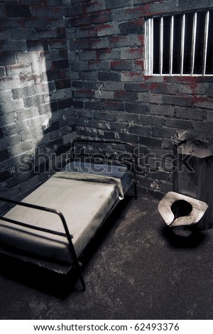 dark prison cell at night
