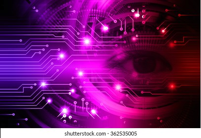 Dark Purple Pink Light Abstract Technology Background For Computer Graphic Website Internet And Business. Circuit. Illustration.digital.infographics. Binary Code. Zero One. Vector.eye