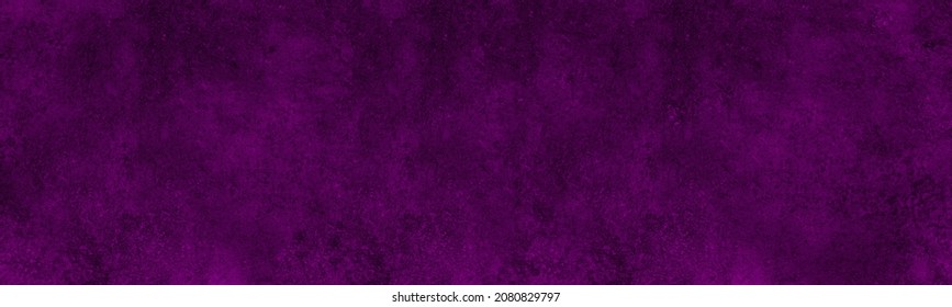 Dark Purple Wall Wide Panoramic Texture. Velvet Violet Dramatic Abstract Background