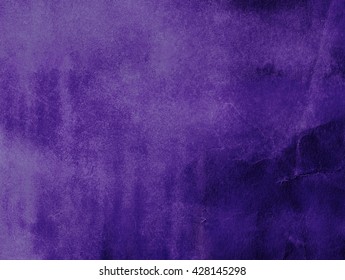 Dark Purple Watercolor Background On Crumpled Paper