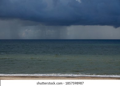 Dark Rain Cloud Over The East Sea On The Beach Of Denmark, Klitmoller (cold Hawaii)