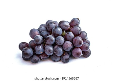 Dark red grape big bunch fruit on white background