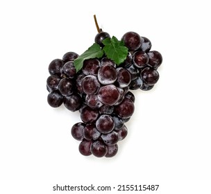 Dark Red Grapes On A White Background