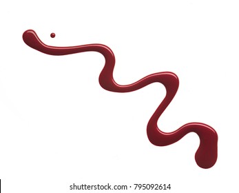 Dark Red Snake Of Nail Polish On White Background