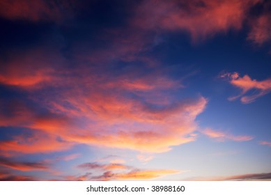 Dark Red Sunset Clouds Deep Blue Stock Photo Shutterstock