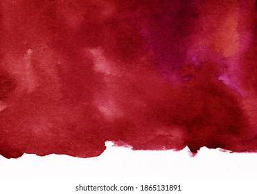 Dark Red Watercolor Stain, Burgundy Background