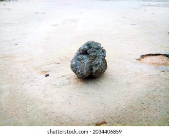 Dark Rock Isolated Closeup Macro