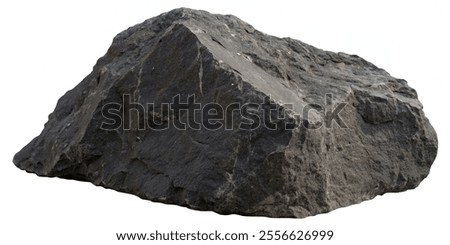 Dark rock with sharp, angular edges and rough surface.