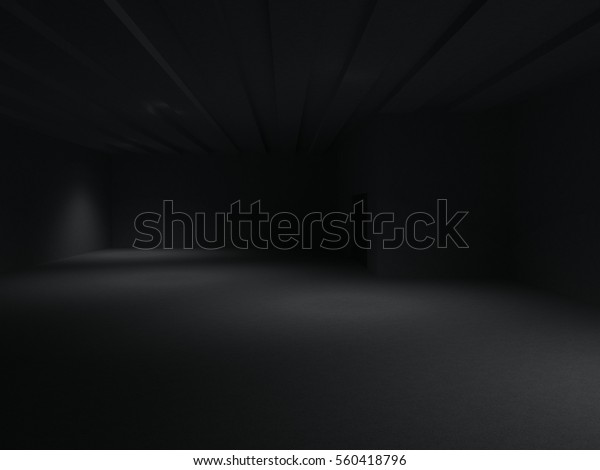 暗い部屋黒い空の床壁コンクリート内部3d の写真素材 今すぐ編集
