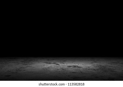 Dark Room With Grunge Floor Background