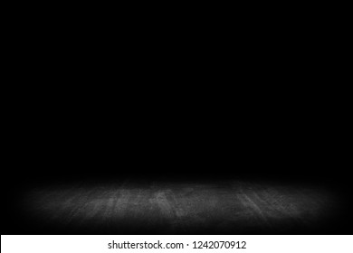 Dark Room With Tile Floor And Black Background