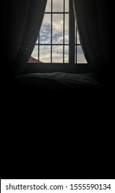 Dark room with a window