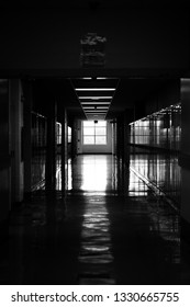 Dark School Hallway