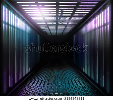 Dark sci-fi hallway background (photomanipulation)