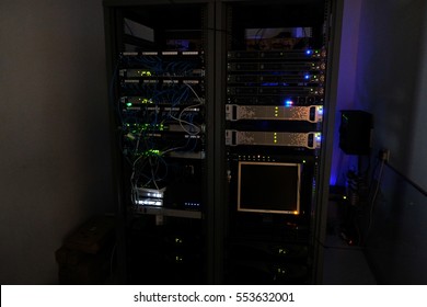 Dark server room