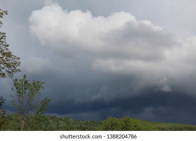 Dark sky and black clouds before storm.  Transcarpathian region