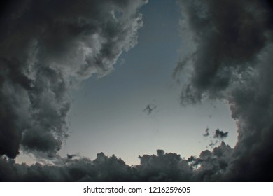 Dark sky with clouds