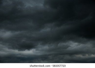 Dark Sky And Dramatic Black Clouds