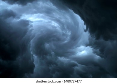 Dark Sky During Thunderstorm Or Dark Clouds Background