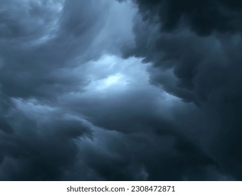 Dark sky during thunderstorm or dark clouds background
