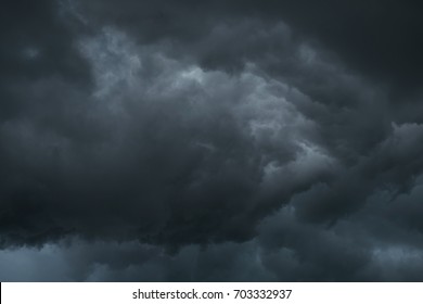 Dark sky during thunderstorm or dark clouds background