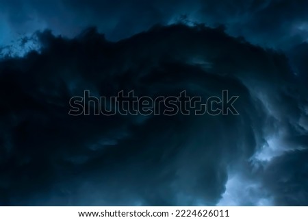 Dark sky during thunderstorm or dark clouds background